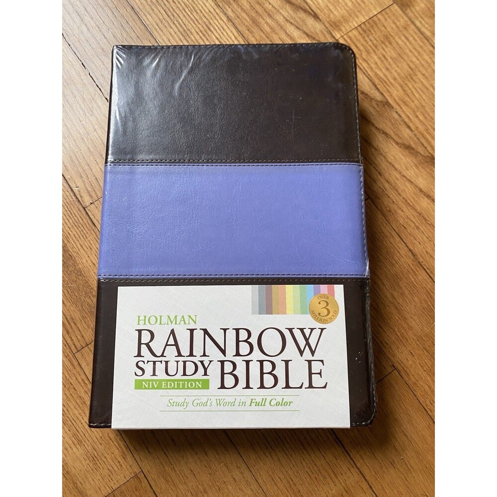 NIP NEW NIV Rainbow Study Bible Purple leathertouch Bible imitation leather